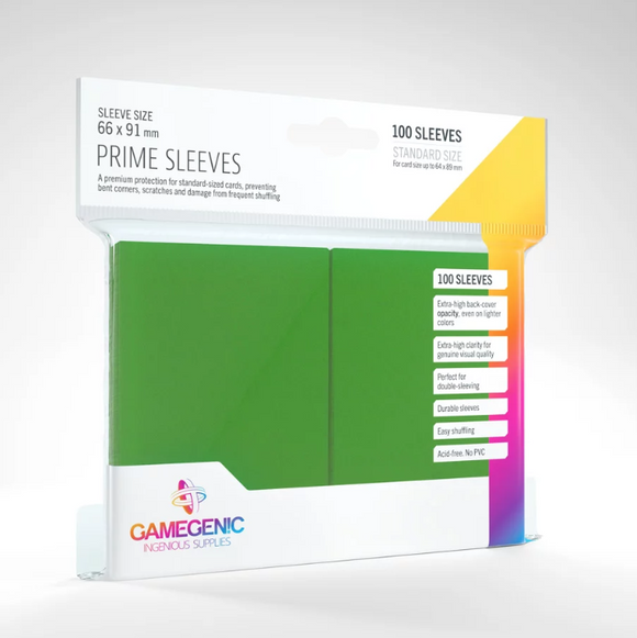 Gamegenic Prime Card Game Sleeve Green (100)