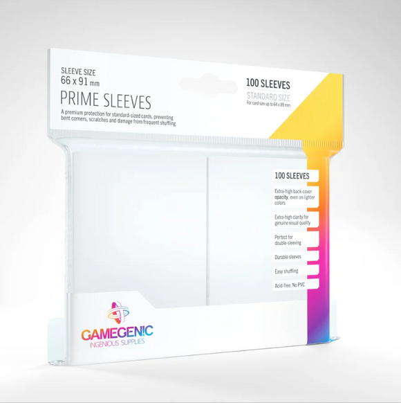 Gamegenic Prime Card Game Sleeve White (100)