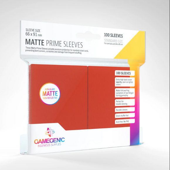 Gamegenic Matte Prime Card Sleeves Red (100)