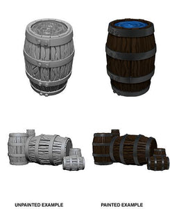 WizKids - Unpainted Barrel and Pile of Barrels - The Gaming Verse
