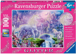 Ravensburger - Unicorn Kingdom Puzzle GLITTER 100pc - The Gaming Verse