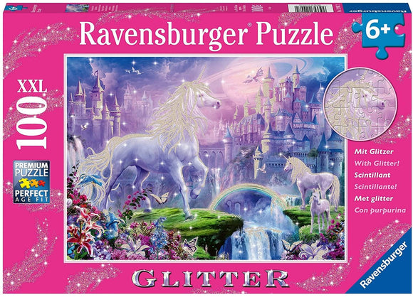 Ravensburger - Unicorn Kingdom Puzzle GLITTER 100pc - The Gaming Verse