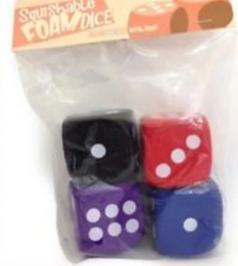 Squishy dice set 4 d6 PIPS type - The Gaming Verse