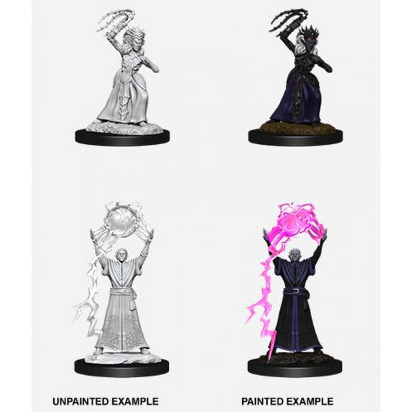 D&D Nolzurs Marvelous Unpainted Miniatures Drow Mage & Drow Priestess - The Gaming Verse