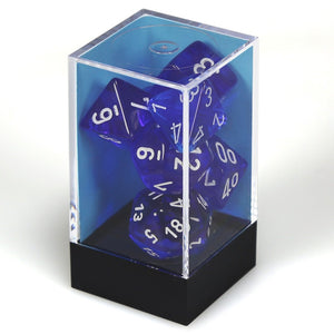 CHX 23076 Translucent Polyhedral BlueWhite 7-Die Set - The Gaming Verse