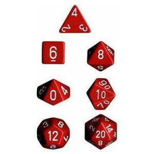 CHX 25404 Opaque Polyhedral Redwhite 7-Die Set - The Gaming Verse