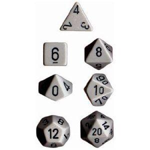 CHX 25410 Opaque Polyhedral Dark greyBlack 7-die set - The Gaming Verse