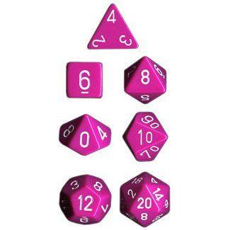 CHX 25427 Opaque Polyhedral Light Purplewhite 7-Die Set - The Gaming Verse