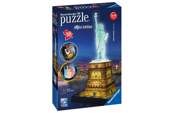 Statue of Liberty at Night 3D Puzzle 108pc - The Gaming Verse
