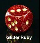 CHX 27904 Glitter 12mm d6 RubyGold (36) - The Gaming Verse