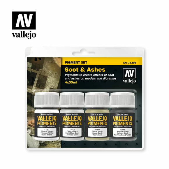 Vallejo Pigments Set Soot & Ashes - The Gaming Verse