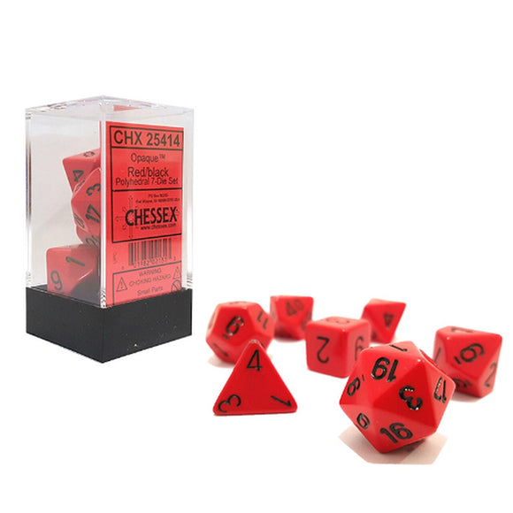 CHX 25414 Opaque Polyhedral RedBlack 7-Die Set - The Gaming Verse